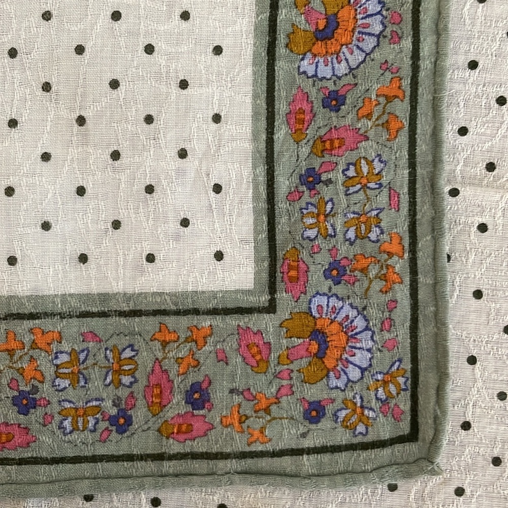 Vintage Yves Saint Laurent Polka Dot & Floral Scarf - Picture 5 of 5